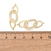 Brass Micro Pave Clear Cubic Zirconia Connector Charms CU-CBA4579-16G-2