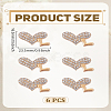 6Pcs Alloy Rhinestone Brooches JEWB-LP0002-06-2