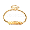 Constellation 202 Stainless Steel Figaro Chain Link Bracelets for Women Men AJEW-U006-01L-1