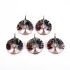 Natural Green Aventurine & Red Aventurine & Quartz Crystal Chips Big Pendants G-S359-186-1