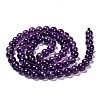 Natural Amethyst Round Bead Strands G-M304-18-6mm-2