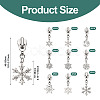 18Pcs 9 Styles Alloy Replacement Zipper Head with Snowflake Tibetan Style Alloy Pendants PALLOY-TAC0158-4