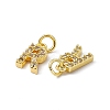 Real 18K Gold Plated Brass Micro Pave Clear Cubic Zirconia Charms KK-E068-VB452-R-3