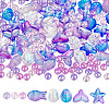 Transparent Spray Painted Glass & Acrylic Beads Findings Kits FIND-HY0004-64B-1