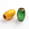 Dyed Barrel Natural Wood Beads WOOD-S619-M-LF-2