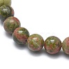 Natural Unakite Bead Stretch Bracelets BJEW-K212-C-006-3
