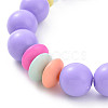 Opaque Acrylic Round & Rondelle Beaded Stretch Bracelets BJEW-JB09099-6