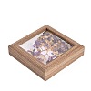 Natural Amethyst and Yellow Quartz Chips Chips Tree of Life with Wooden Photo Frame Decorations DJEW-B013-04H-2