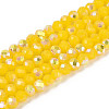 AB Color Plated Opaque Glass Rondelle Beads Strands EGLA-T029-4mm-09E-1