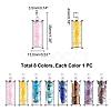 8Pcs 8 Style Alloy & Glass Wish Bottle Pendants G-PH0001-45-3