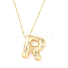 Brass Micro Pave Clear Cubic Zirconia Pendant Necklaces NJEW-Z038-01G-R-2