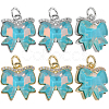 6Pcs 2 Colors Brass Micro Pave Cubic Zirconia Charms KK-BBC0019-25-1