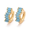 Cubic Zirconia Rectangle Hoop Earrings EJEW-A069-16G-2