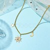 Sun & Star & Moon Brass Pendant Necklaces NJEW-JN04808-2