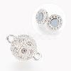 Alloy Rhinestone Magnetic Clasps with Loops RB-H116-2-S-2