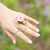16Pcs 16 Style Natural & Synthetic Mixed Gemstone Round Beaded Stretch Rings Set for Women RJEW-AN0001-01-5