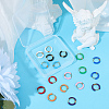 9 Pairs 9 Colors Two Tone 304 Stainless Steel Chunky Huggie Hoop Earrings EJEW-SC0001-90-7