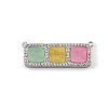 Brass Micro Pave Clear Cubic Zirconia Connector Charms CU-CBA30E8-01P-A08-1