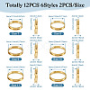 12Pcs 6 Size 201 Stainless Steel Grooved Finger Ring Settings RJEW-TA0001-06G-2