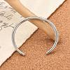 Non-Tarnish 304 Stainless Steel Simple Thin Cuff Bangles BJEW-P296-02P-1