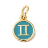 Real 18K Gold Plated Brass Enamel Charms KK-L216-001G-I05-1