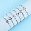 20Pcs 304 Stainless Steel Textured Paperclip Chain Bracelets BJEW-SP0001-02-6
