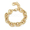 304 Stainless Steel Twisted  Oval Link Chain Bracelets for Women BJEW-F533-02D-G-4