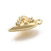 Brass Micro Pave Cubic Zirconia Pendants KK-U061-12G-2