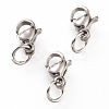 Tarnish Resistant 304 Stainless Steel Lobster Claw Clasps STAS-G240-01A-P-1