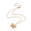Initial Letter with Butterfly Pendant Necklace NJEW-C026-01G-I-2