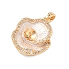 Brass Micro Pave Clear Cubic Zirconia Pendant Cabochon Settings KK-G556-06G-2