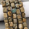 Natural Green Dragon Veins Beads Strands G-D098-D01-1