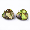 Assembled Bronzite and Imperial Jasper Pendants X-G-T111-04H-2