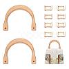 2Pcs Wooden U-shaped Bag Handles FIND-WR0008-22-1