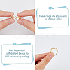 SUPERFINDINGS 8Pcs 4 Style Rack Plating Brass Open Cuff Ring Settings KK-FH0006-84-5