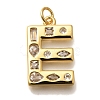 Brass Micro Pave Clear Cubic Zirconia Pendants KK-G521-01G-E-1