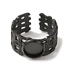 Woven Bezel 304 Stainless Steel Cuff Ring Components SA-CBAD8FA-01EB-01-2