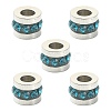 201 Stainless Steel Polymer Clay Rhinestone Inlaid Beads RB-YW0001-11D-1