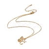 Initial Letter with Butterfly Pendant Necklace NJEW-C026-01G-G-2