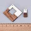 16Pcs 8 Styles Opaque Resin & Walnut Wood Pendants RESI-N053-20-3