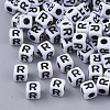 White Opaque Acrylic Beads X-MACR-R869-02R-1