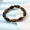 Natural Tiger Eye Oval and Round Beaded Stretch Bracelets for Women GG-CBA3F02-13B-2