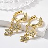 Brass Micro Pave Clear Cubic Zirconia Huggie Hoop Earrings EJEW-K083-43G-1
