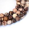 Natural Zebra Jasper Round Bead Strands G-E334-10mm-12-1