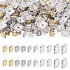 200Pcs 5 Styles Brass Rhinestone Spacer Beads KK-TA0003-39-2