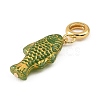 Brass Resin & Enamel European Dangle Charms KK-CBA217A-07G-01-2