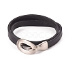 Imitation Leather Wrap Bracelets BJEW-G620-F03-1