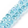 Electroplate Transparent Glass Beads Strands EGLA-H101-03E-1
