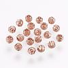 Carved Brass Beads KK-G312-02RG-4mm-1