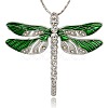 Platinum Alloy Enamel Dragonfly Big Pendants ENAM-J033-01P-1